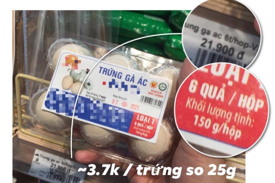 giá trứng gà ác ở siêu thị