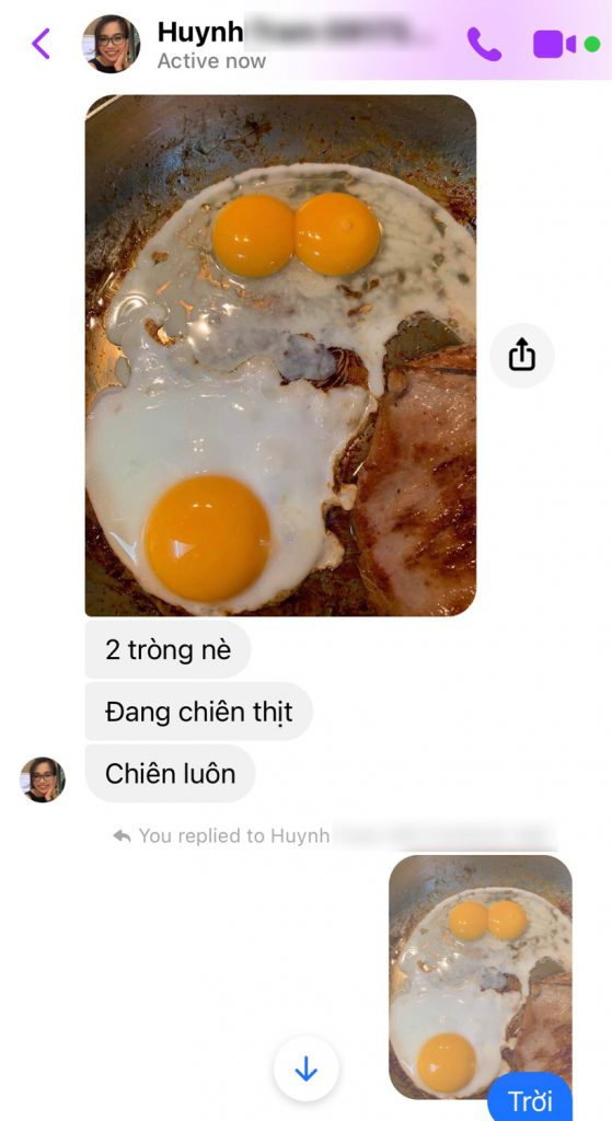 Ảnh feedback của khách về trứng gà ác 2 tròng từ Quyên