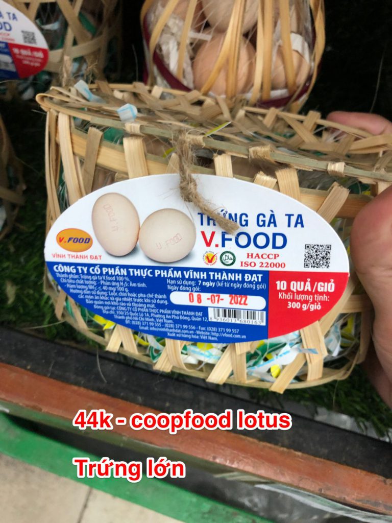 Trứng gà ác (trứng gà ta) V.Food Vĩnh Thành Đạt size trứng lớn 30g COOPFOOD