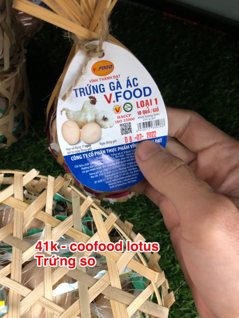 Trứng gà ác (trứng gà ta) V.Food Vĩnh Thành Đạt size trứng so 25g COOPFOOD