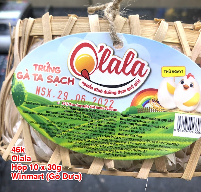 Trứng gà ta (trứng gà ác) nhãn hiệu Olala tại Winmart