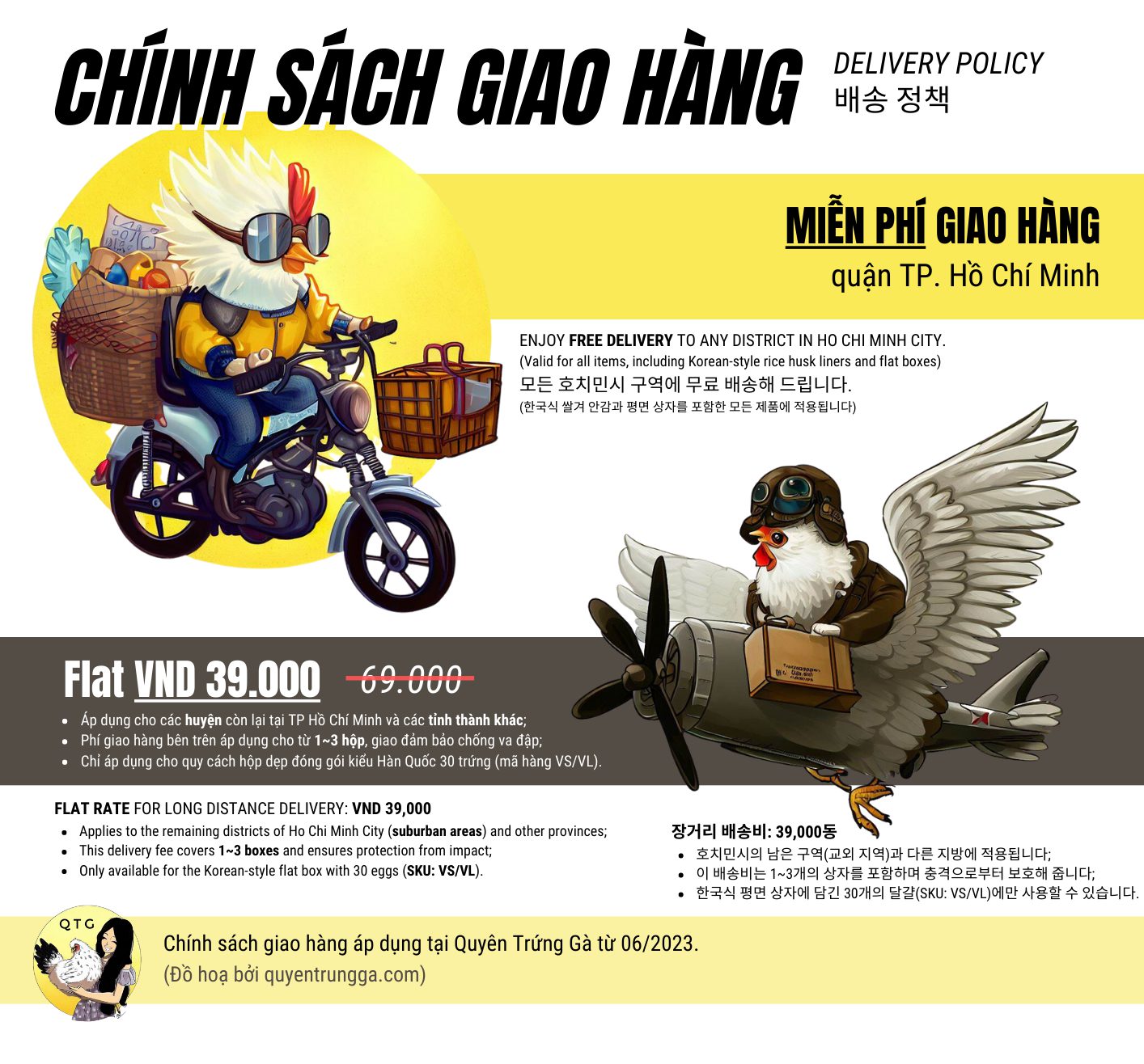 chính sách giao hàng trứng gà ác (toàn quốc) miễn phí giao hàng TP. Hồ Chí Minh